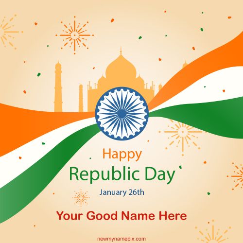 26 January India Republic Day Greeting Card With Name Photo Create