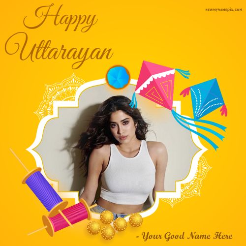 Happy Uttarayan Wishes With Name Photo Maker Cards