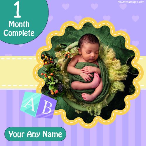 One Month Complete Baby Girl/Boy Name With Photo Template