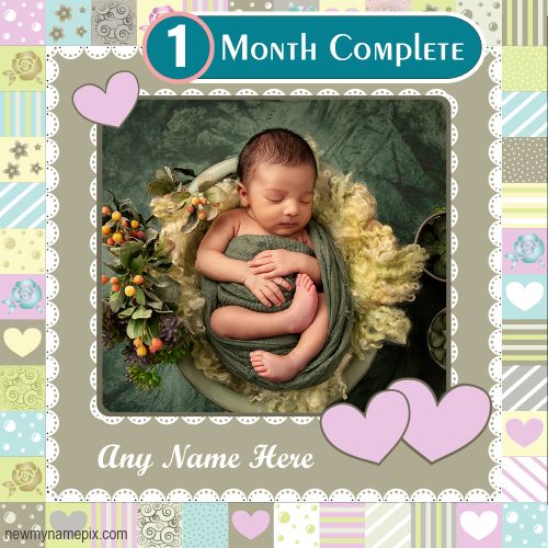 Happy 1 Month Old Baby Photo Frame Create Online Customized