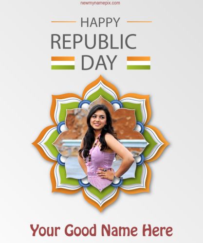 Happy Republic Day 74th Year Wishes With Photo Maker