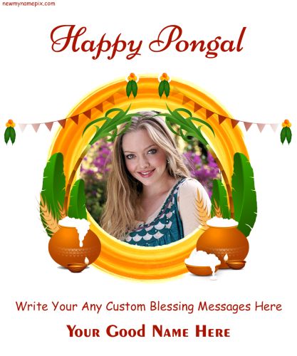 Happy Pongal Wishes Photo Card Create Online 2023