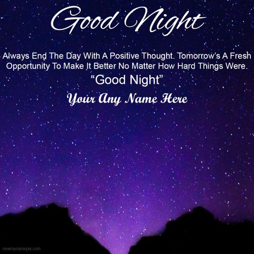 Good Night Inspirational Messages Images With Name Edit WhatsApp Status