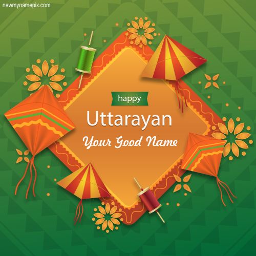 Happy Uttarayan Wishes With Name Photo Maker Cards