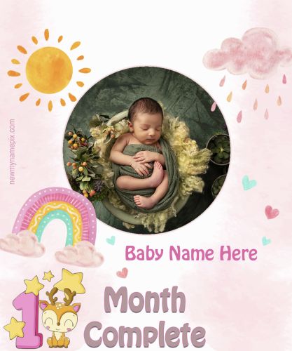 1 Month Old Baby Photo Frame Design Images With Name And Photo