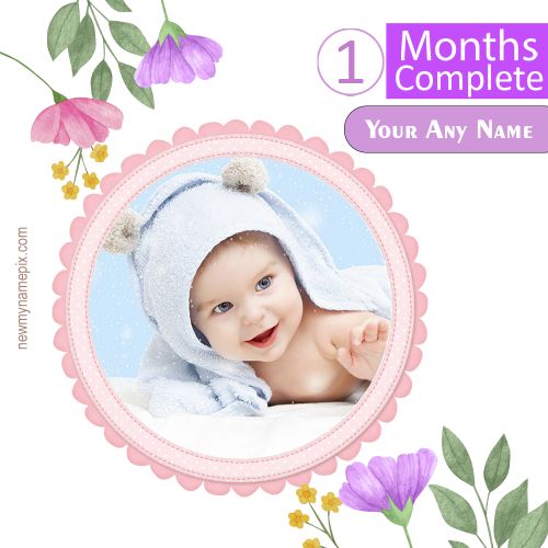 1st Month Complete Celebration Baby Photo Add Frame Create