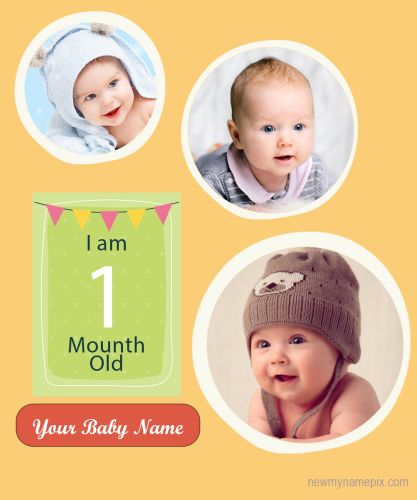 First Month Old My Baby Celebration Collage Photo Frame Editor Online