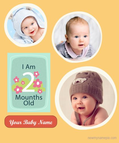 Collage Photo Frame Two Month Old Baby Wishes WhatsApp Status