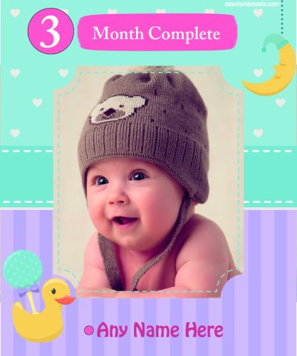 Baby Month Celebration Complete 3 Month Old Wishes Photo Frame