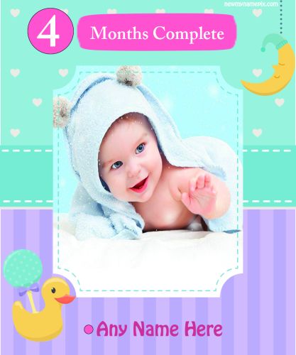 Baby Photo Frame Create Online 4 Months Complete Wishes