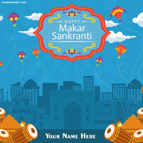 Happy makar sankranti wallpaper with colorful kite