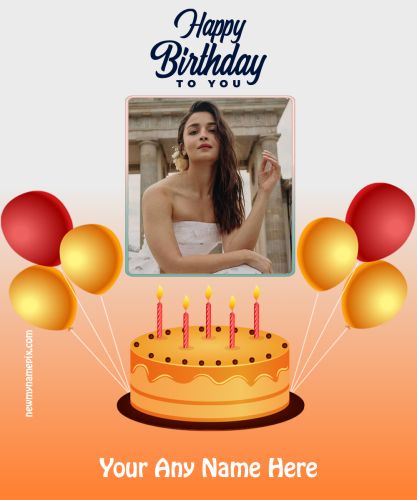 Edit Your Name And Photo Frame Birthday Wishes Cake Images Free