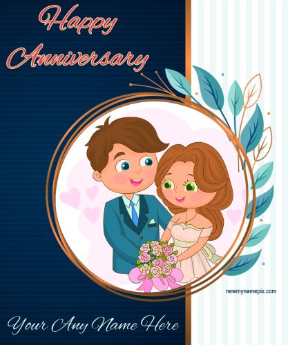 Anniversary Wishes Your Name And Photo Add Greeting Card Create