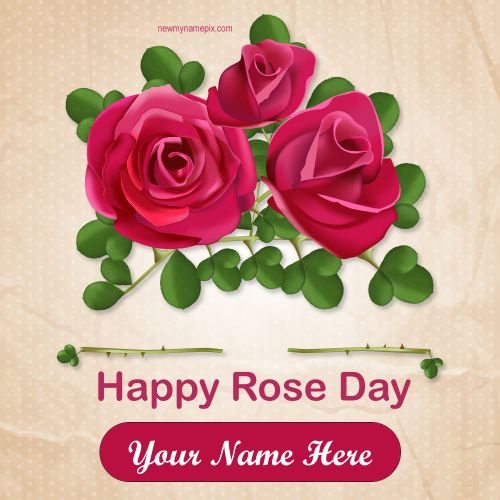 Happy Rose Day Beautiful Images With Name Wishes Card 2023
