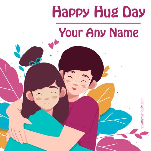 Happy Hug Day Wishes With Name Edit Your Love Card Create