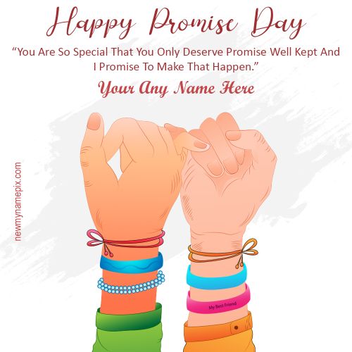 Happy Promise Day Quotes Wishes Photo Edit Name Card