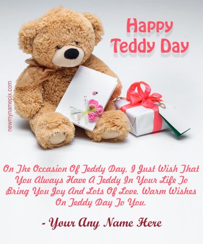 Happy Teddy Bear Day Quotes In English With Name Edit Card