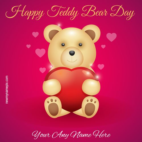 Name Wishes Cute Happy Teddy Day Images Edit Online