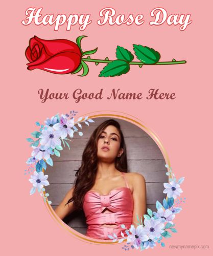 Edit Photo Add On Happy Rose Day Wishes With Name Images 2023