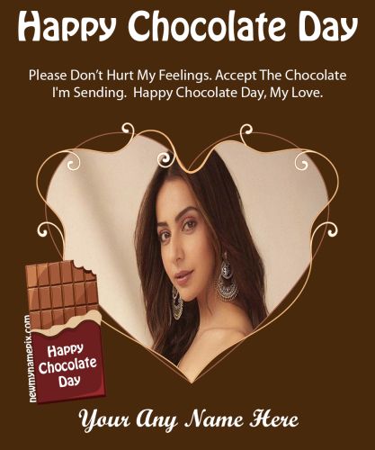Latest Design Chocolate Day Greeting Card Edit Name With Photo Maker