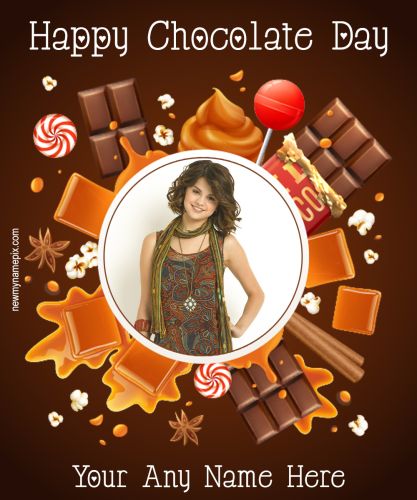Photo Frame Create Chocolate Day Design Template Edit Name Maker