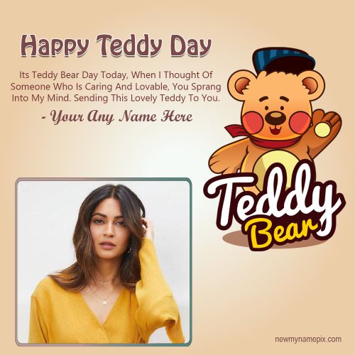 Happy Teddy Day Messages With Name And Photo Wishes Card 2023