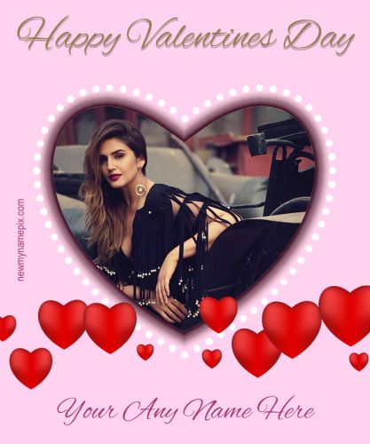 2023 Frame Wishes Happy Valentines Day Photo Edit Name Free