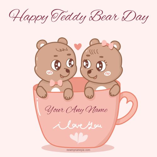 Happy Teddy Day Celebrate Your Special One Name Edit Card