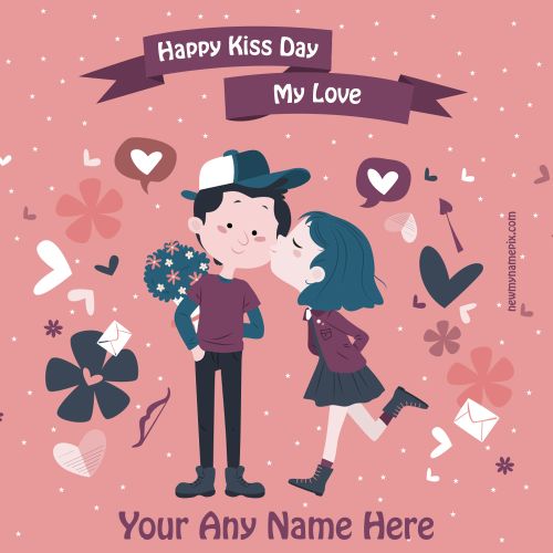 Name Wishes Beautiful Kiss Day 2023 Latest Greeting Card For Lover