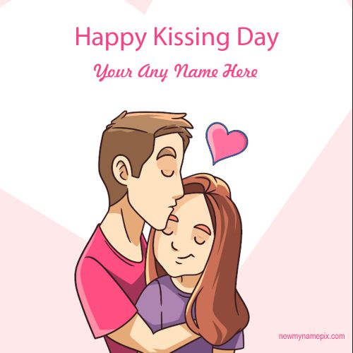 Kissing Day Celebration Your Name Photo Maker Online Cards