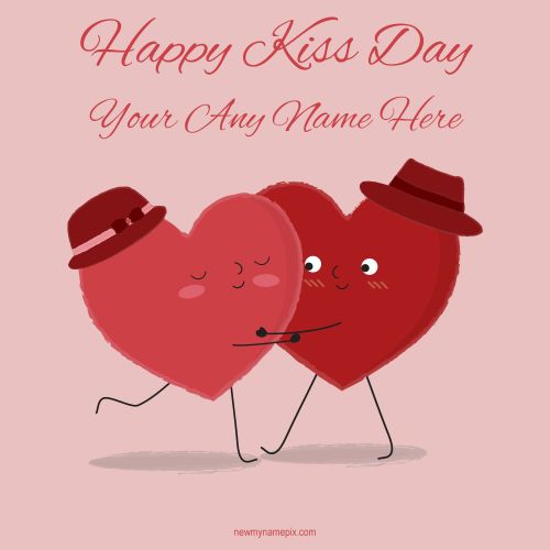 2023 Write Name On Happy Kiss Day Photo Maker Cards