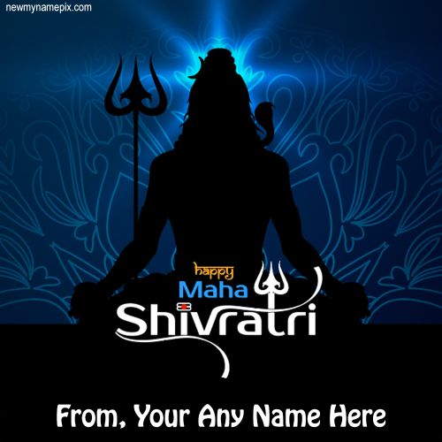 Edit Customized Name Wishes Happy Maha Shivratri Wishes Card Download