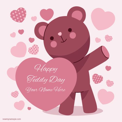 2023 Teddy Day Wishes Heart With Teddy Bear Images Send Card