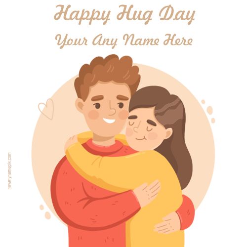 Hug Day Wishes With Name Printable Card Create Easy