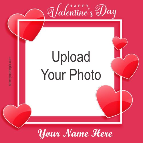 Edit Photo Card Happy Valentines Day With Name Wishes