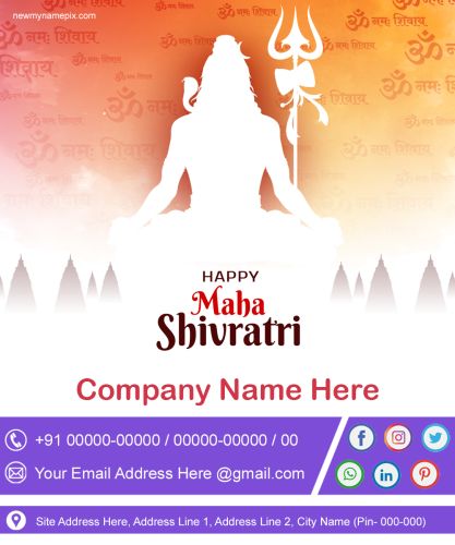 Corporate Maha Shivratri Wishes Greeting Card Edit Online Create