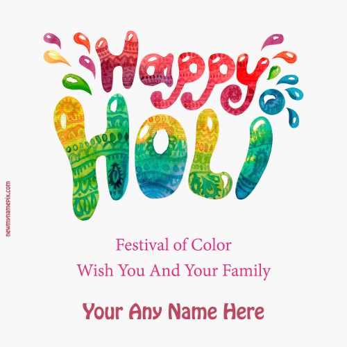 Online Easy Create Happy Holi Images With Name Add Card Free