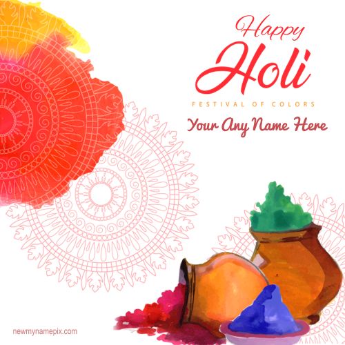 Beautiful Happy Holi Template On Generate Your Name Wishes Pictures