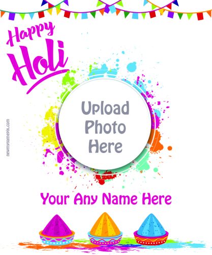 Upload Photo Create Festival Holi Celebration Greeting Card Easily