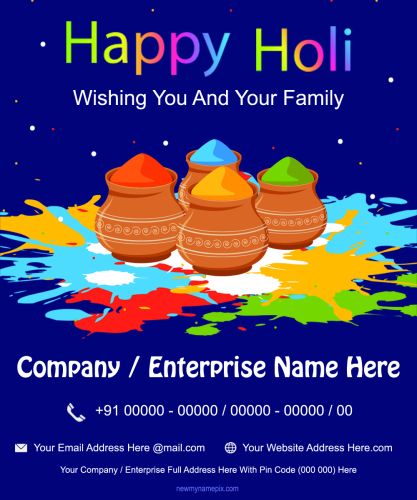 Corporate Holi Festival Wishes Photo Create Easy Editable Free