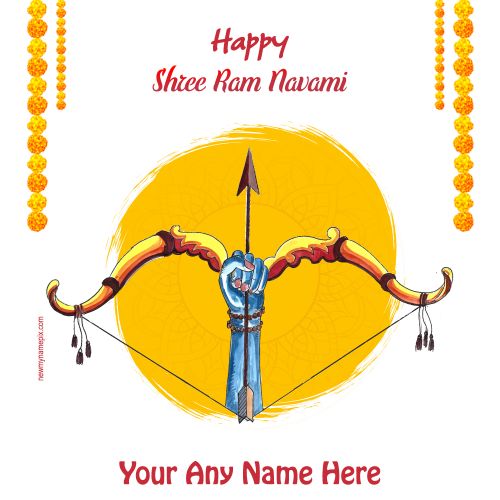 2024 Shri Ram Navami Wishes Photo Maker Online Edit Name Card