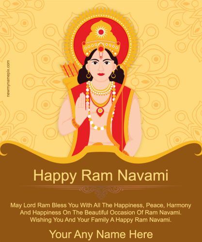 2024 Happy Ram Navami Greeting Card Photo Maker Free Edit Name