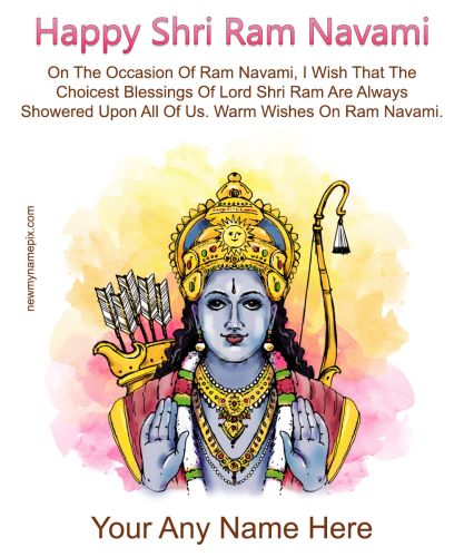 Happy Ram Navami Photo Editing Customized Name Greetings Card