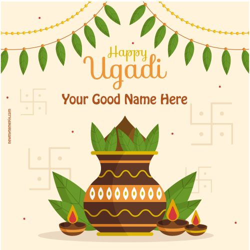Online Photo Create Happy Ugadi Celebration Card Maker