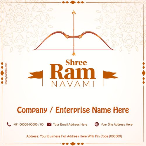 Add Corporate Company Name On Happy Ram Navami Images 2024