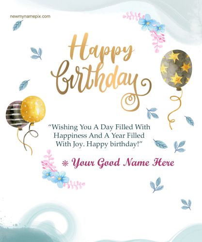 Customize Create Birthday Wishes Greeting Card With Name