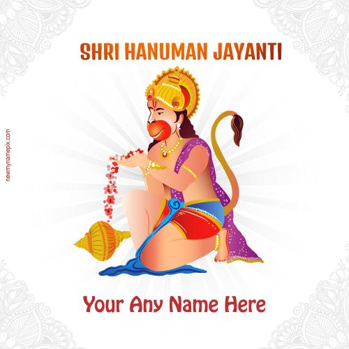 Shri Hanuman Jayanti Wishes Photo Edit Template