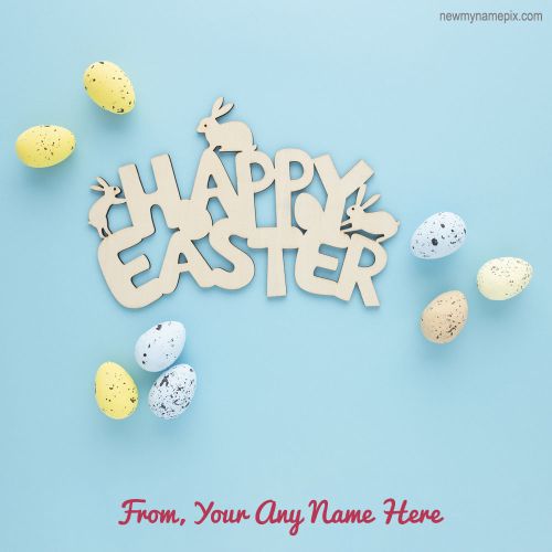Easter Greeting Photo Making Online Name Write Card Editor