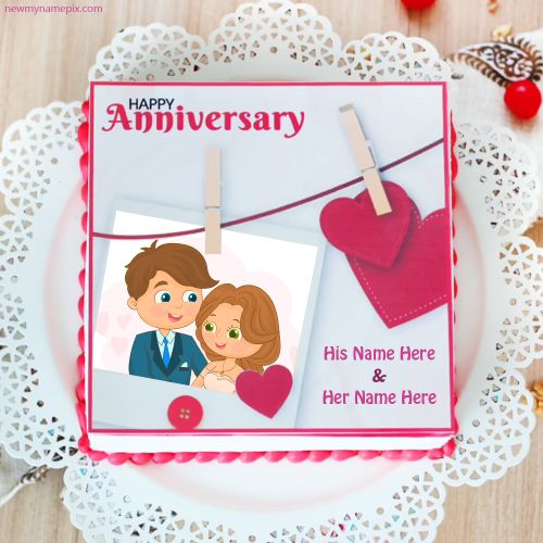 Happy Anniversary Wife And Husband Photo Printable Cake Wishes
