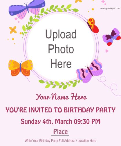 Birthday Invitation Card Edit Online Free Download